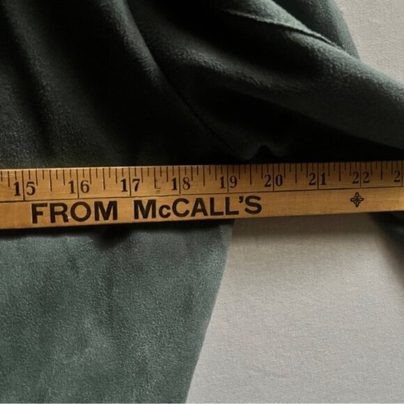 Sandwich brushed velvet suede snap button collar dress Sz M - Picture 11 of 12